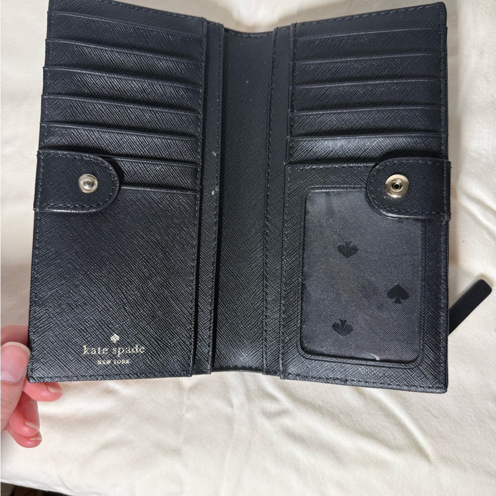 Kate Spade Black and Pink Floral Wallet - Picture 3 of 3